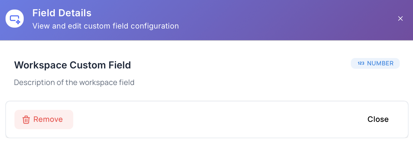 View Workspace Custom Field
