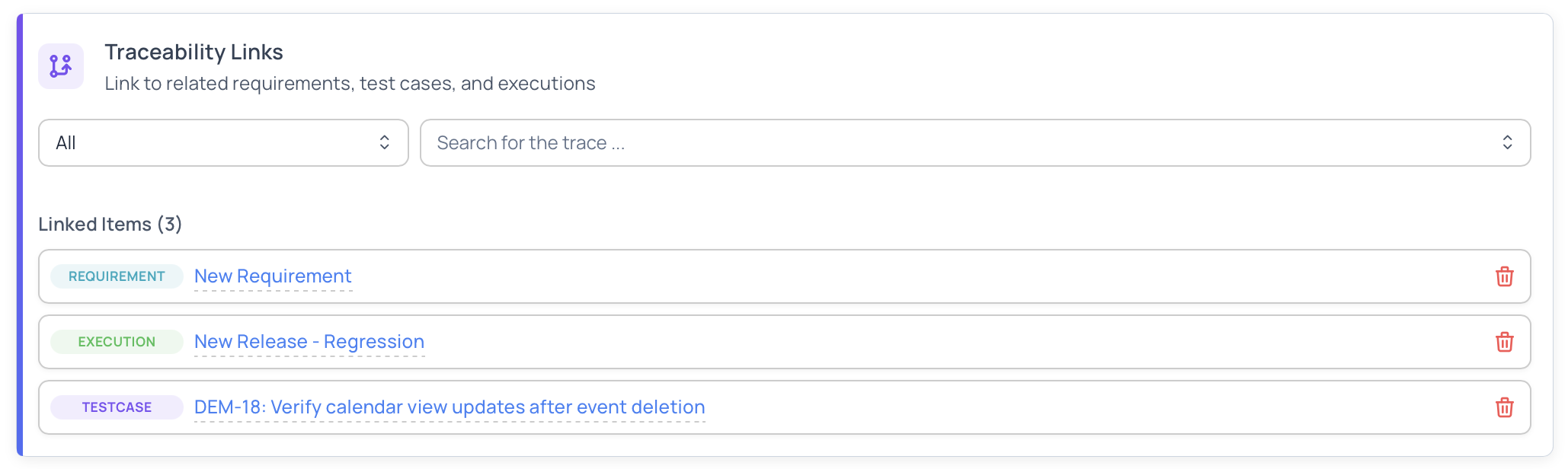 Create Defect Traceability